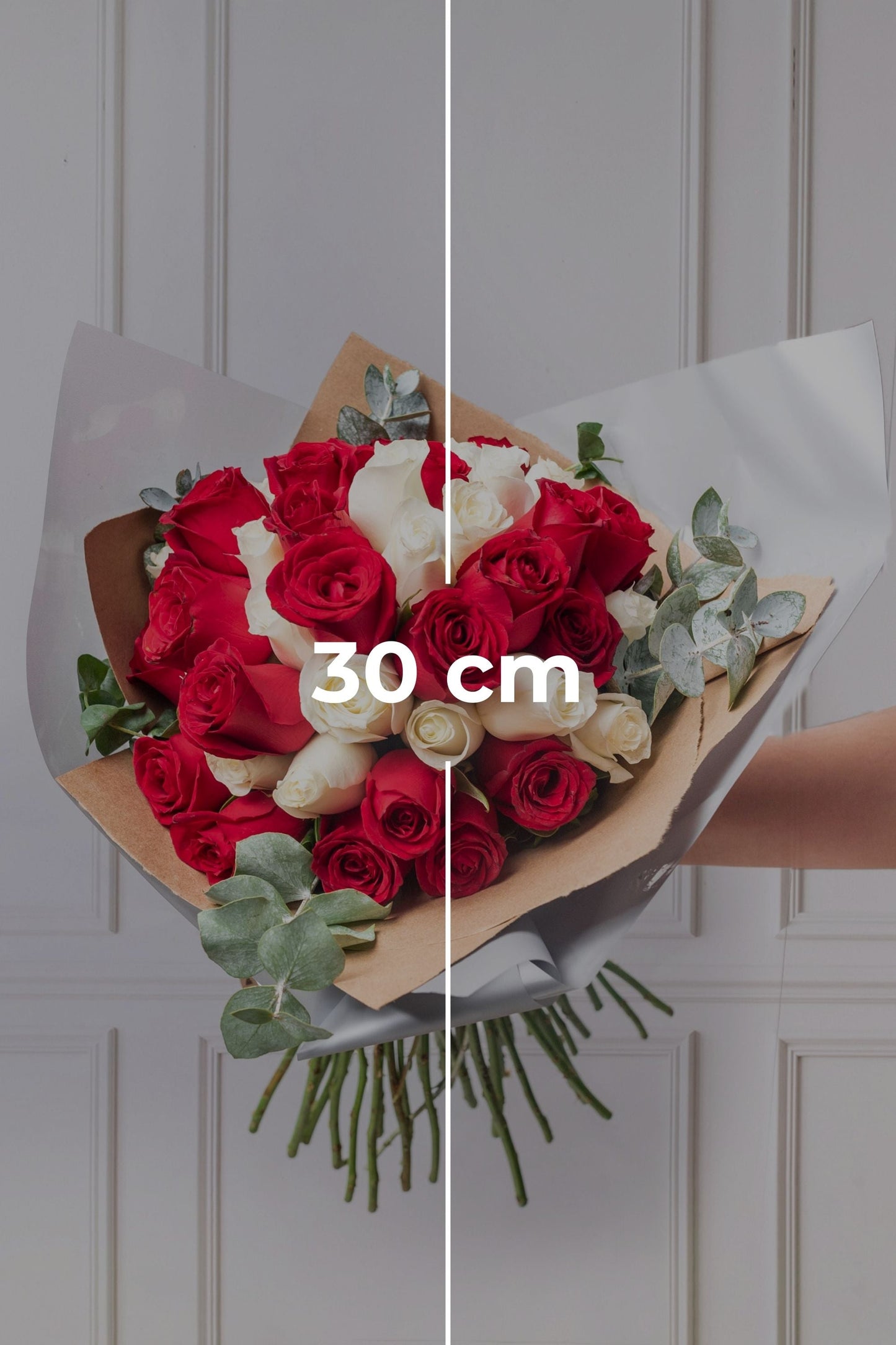 Ramo Buchón - 50 Rosas Roja y Blanca XAL