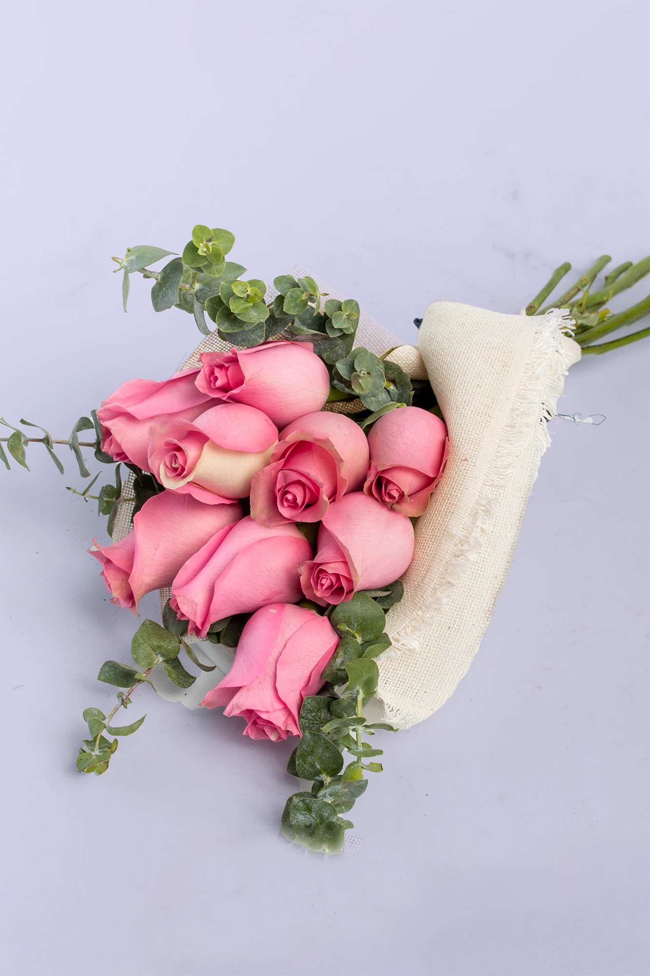 Ramo 9 Rosas Rosas - Envoltura Yute CULIACAN