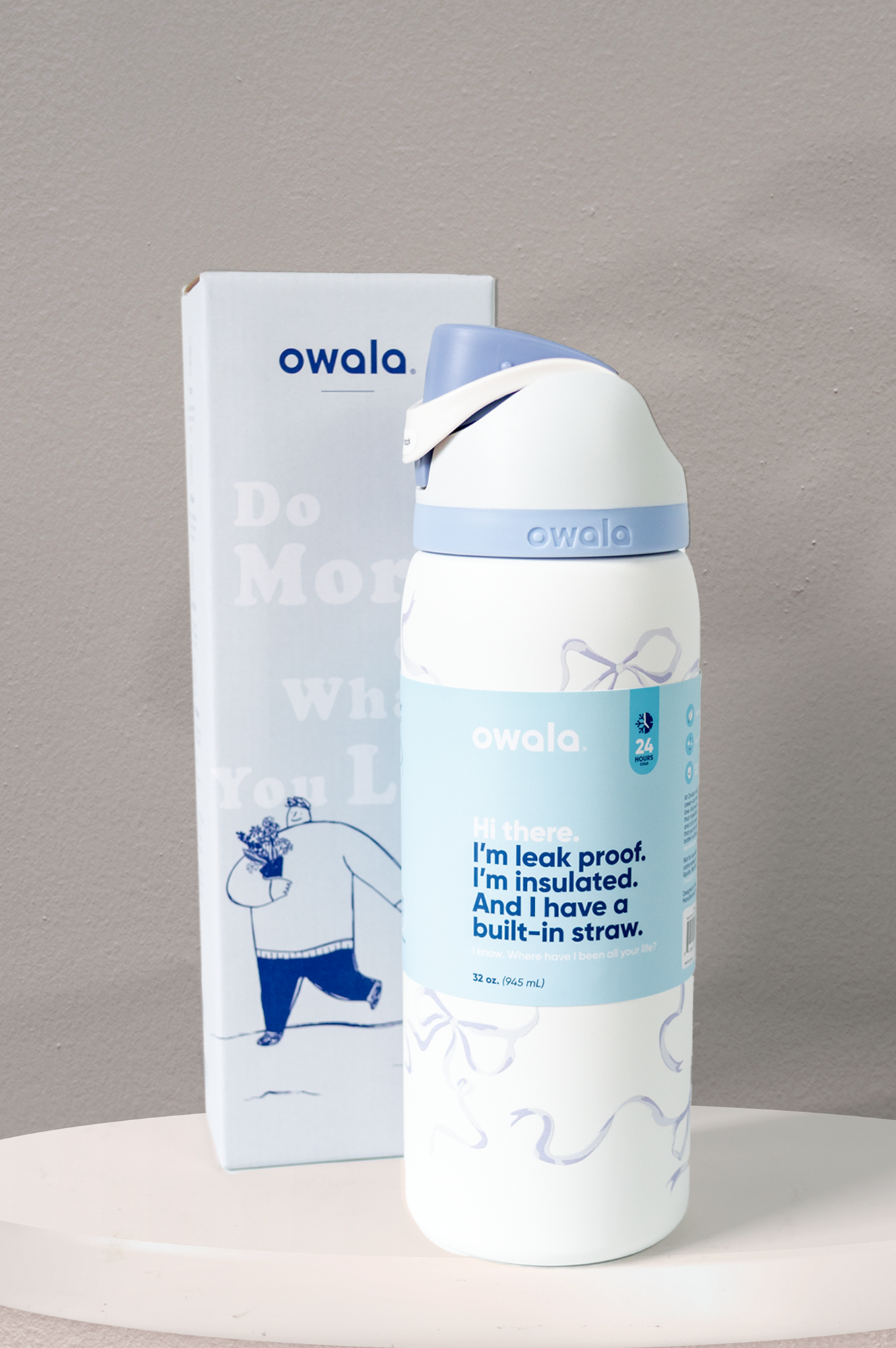 Termo Owala - Free Sip 32oz Azul Tied And True Blue Bows
