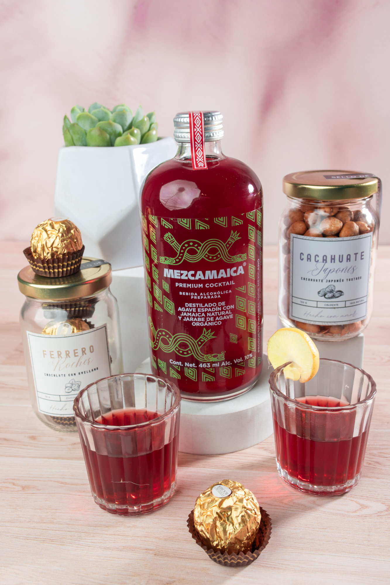Mezcamaica Kit - Mezcal, Chocolates, Peanuts and Succulent