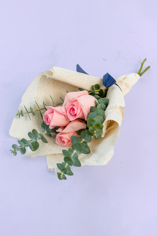 Ramo 3 Rosas Rosas - Envoltura Yute AGS