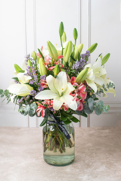 Algodón Flores - Lilium Blanca XAL