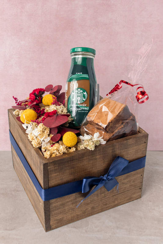 Arca Desayuno Dulce MOM – Frappuccino Starbucks, Brownies y Flores