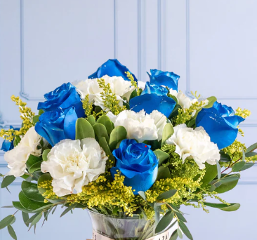 Océano Rosa Azul, Clavel Blanco y Solidago