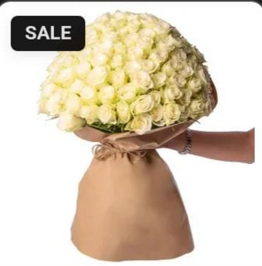 Pedido especial Arreglo de 200 Rosas blancas