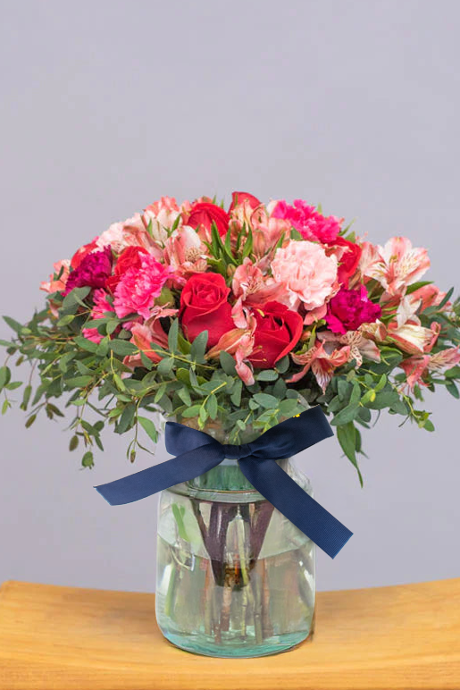 Enamorados SV - Rosa Roja y Astromelia Rosa