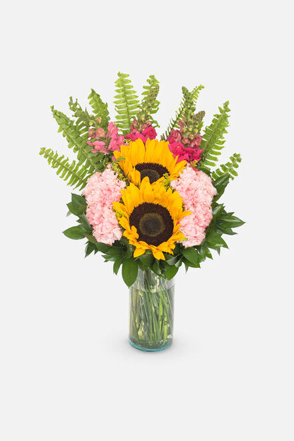 Happy Day // Sunflowers and Pink Carnations
