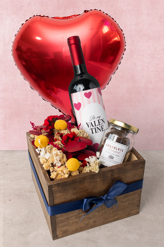 Flores con Chocolate y Vino SV - Caja