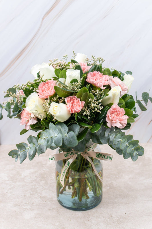 Arabella - Rosa Blanca y Clavel Rosa LEON