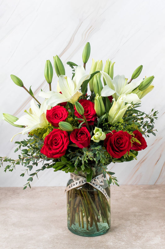 Carmín - Rosas Rojas y Lilium Blanca OAX CENTRO