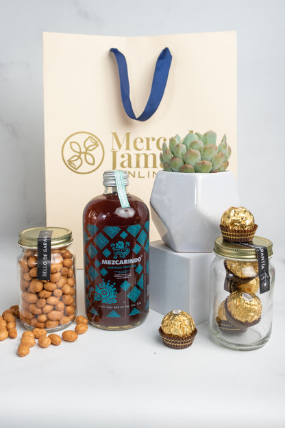 Mezcamaica Kit - Mezcal, Chocolates, Peanuts and Succulent