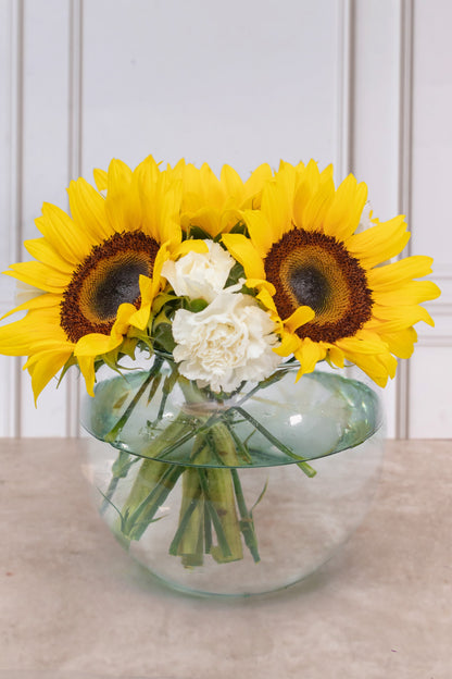 Centerpiece 3 - Sunflower and White Carnation