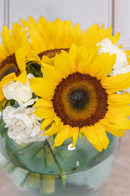 Centerpiece 3 - Sunflower and White Carnation