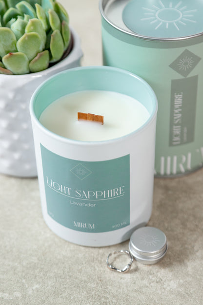 Mirium Light Sapphire Candle Kit - with Succulent