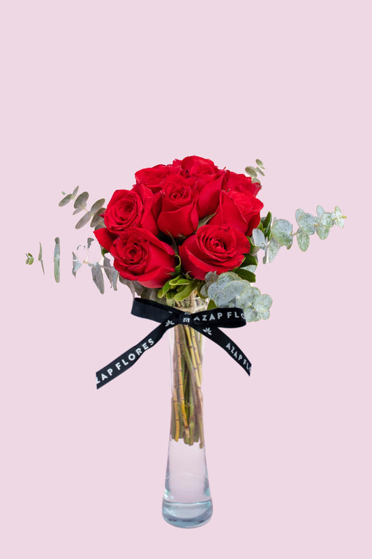 12 Rosas Rojas - Flores CEL.