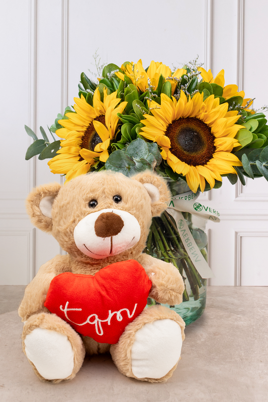 Sonrisa de Sol - Girasoles con Peluche 21M