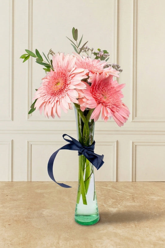 3 Gerberas Rosas - En Violetero | MJO