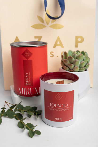 Kit Vela Mirium Topacio - Vino Rosado + Suculenta
