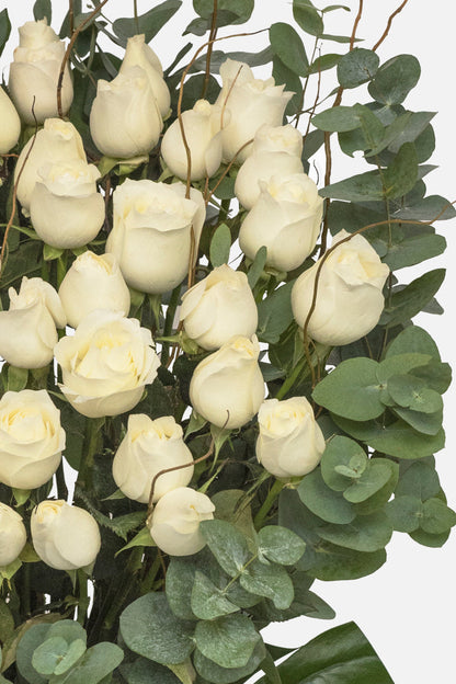 Funeral Arrangement - 50 White Roses