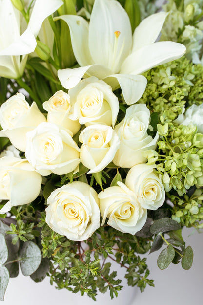 In Your Memory - White Rose and White Lilium