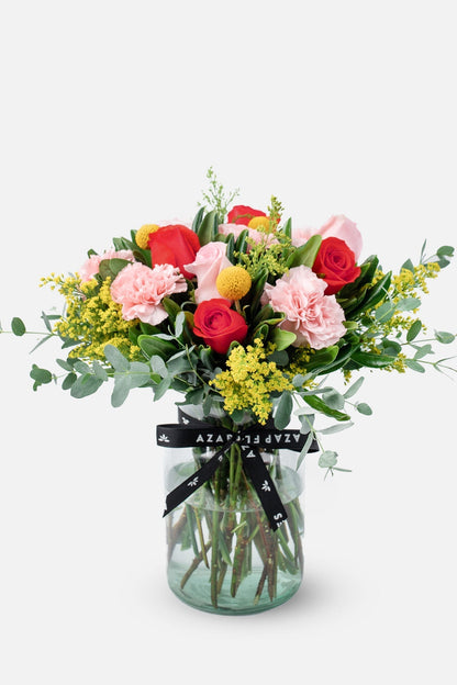 Field Colors // Red and Light Roses, Pink Carnation