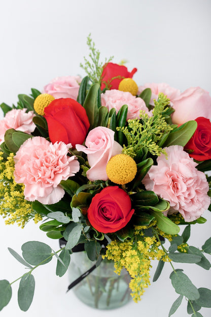 Field Colors // Red and Light Roses, Pink Carnation