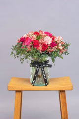 Lovers / Red Rose, Pink Carnation and Alstroemeria
