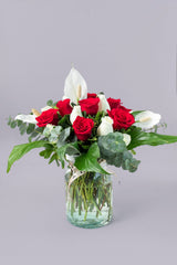 Tropical Air / Red and White Rose with Moses Cradle