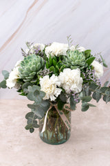 Succulent - White Carnation and GDL Succulent