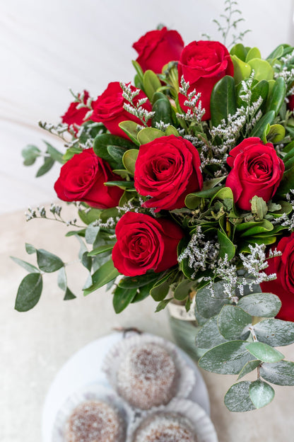 Perfect Love and Garibaldis The Balloon - Red Rose Bouquet, 3 Garibaldis