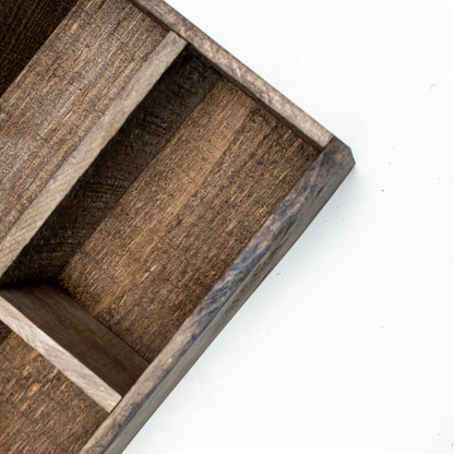 Wooden box with 3 compartments