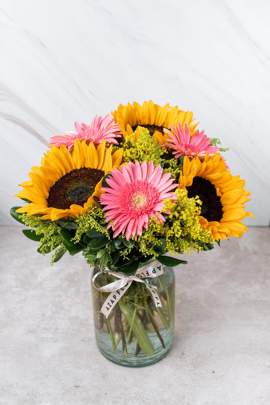 Por Siempre / Girasoles y Gerbera Rosa