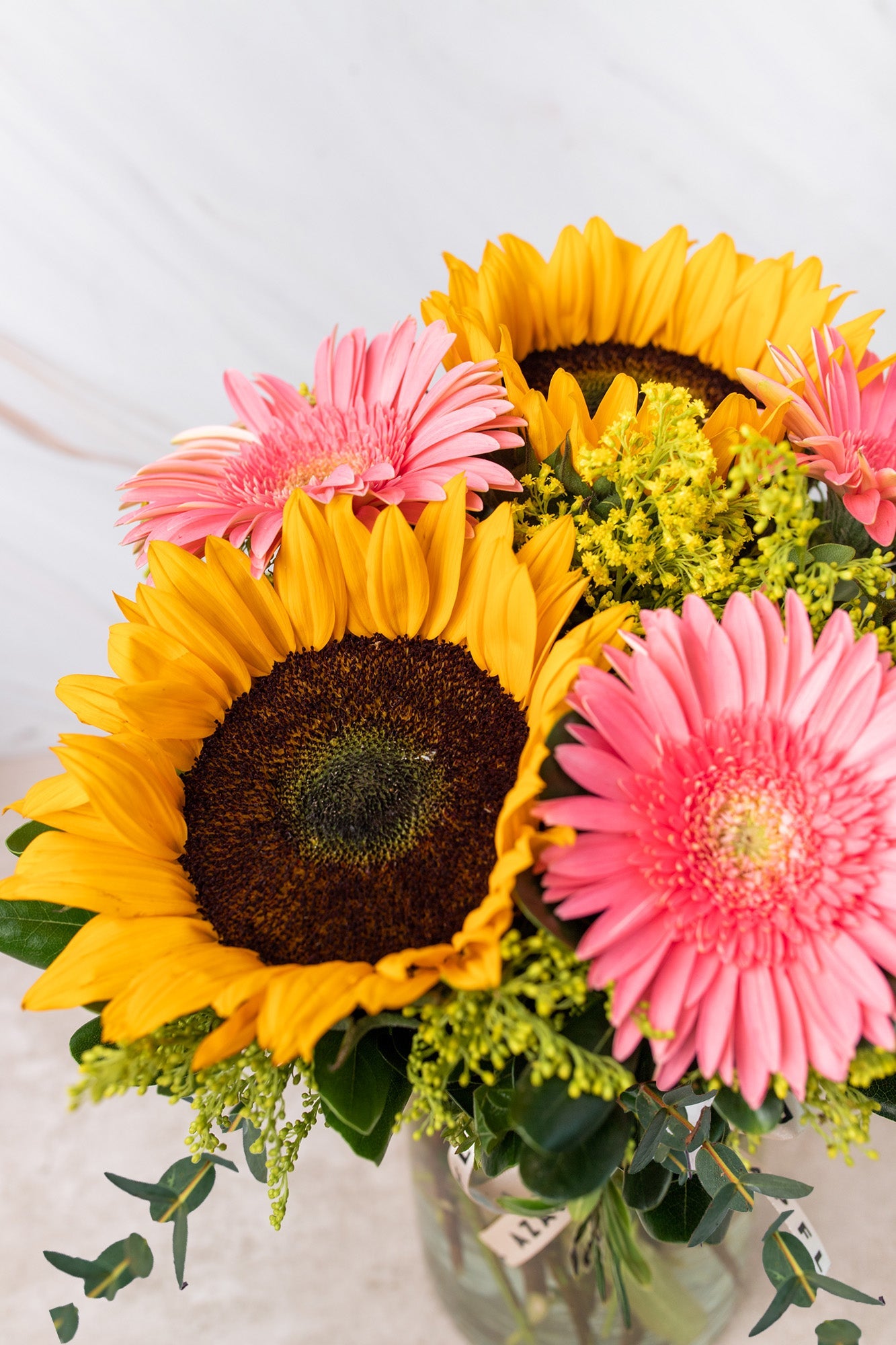 Por Siempre - Girasoles y Gerbera Rosa