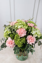 Chai Matcha / Pink Carnation and Hydrangea
