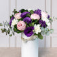 Jardín de Amor - Peonia Rosa, Lisianthus Morado y Clavel Blanco GDL